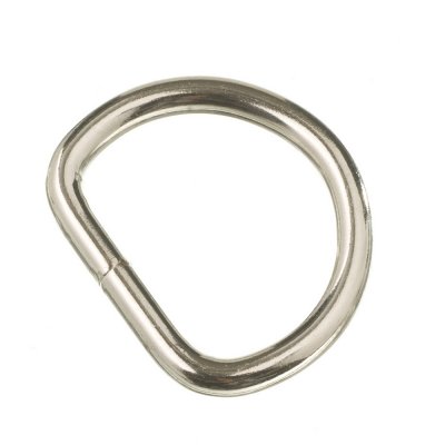 Svetsad D-Ring 25x21x4 mm - Nickelplterad