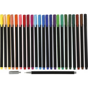 Colortime Fineliner Marker - blandede farger - 24 stk