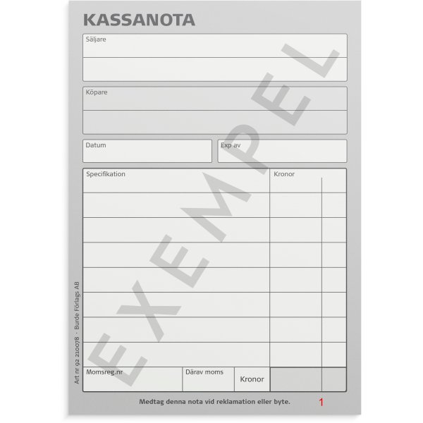 Kassanota - A6 numrerade Kassanota - A6 numrerade