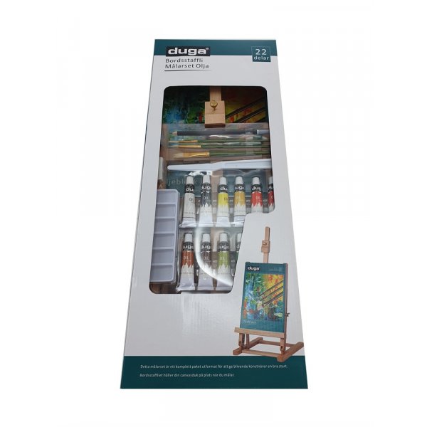 Oliemaleris�t med 22 dele