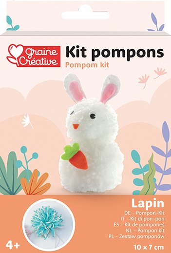 Gör-det-själv-kit för pompom-kanin Gör-det-själv-kit för pompom-kanin