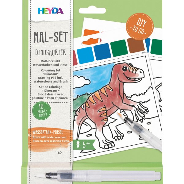 Vattenf�rgsset med dinosauriemotiv