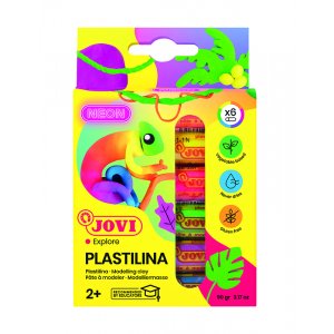 Lera - Jovi Plastilina - 6-pack i blandade neonfrger 15 g