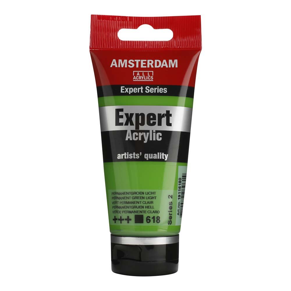Amsterdam Acrylic Expert - 75 ml -Permanent Green Light - Akrylfarver, Kunstnerfarver