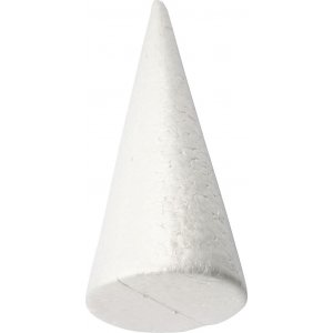 Styrofoam kjegler - hvit - 10 cm