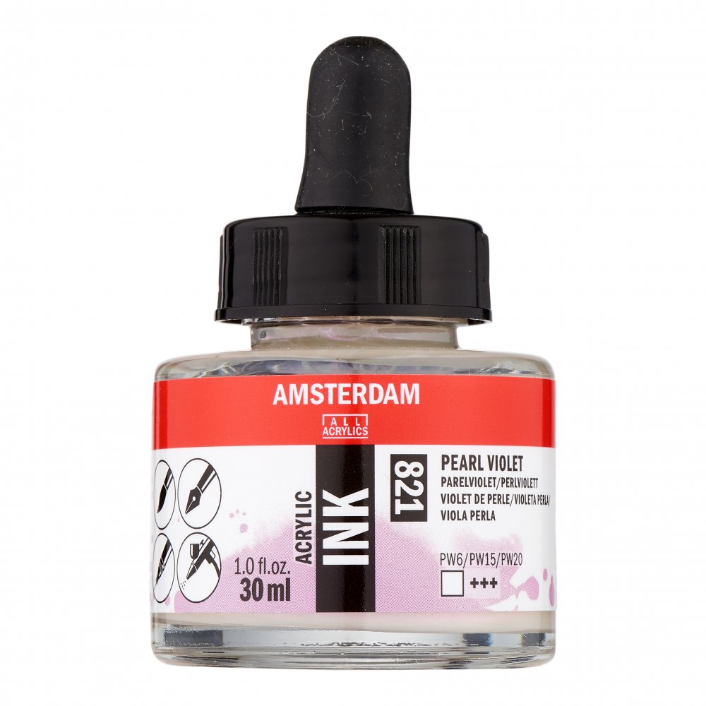 Akryltusch Amsterdam 30 ml - Pearl Violet - Tusch & Blæk, Kunstnerfarver