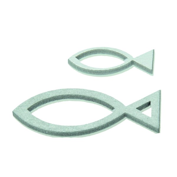 Dekor trä 50 x 20 / 30 x 12 mm - silver 24 st. Fisk blandade Dekor trä 50 x 20 / 30 x 12 mm - silver 24 st. Fisk blandade