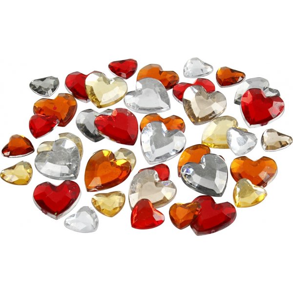 Rhinestones - röd harmoni - 6+10+14 mm - 252 st Rhinestones - röd harmoni - 6+10+14 mm - 252 st