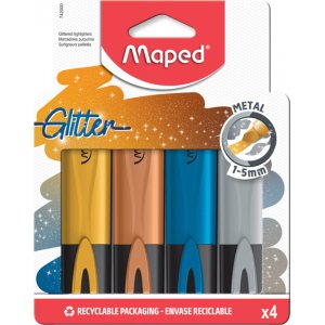 verstrykningspennor - Maped - Pouch glittermetall 4-pack