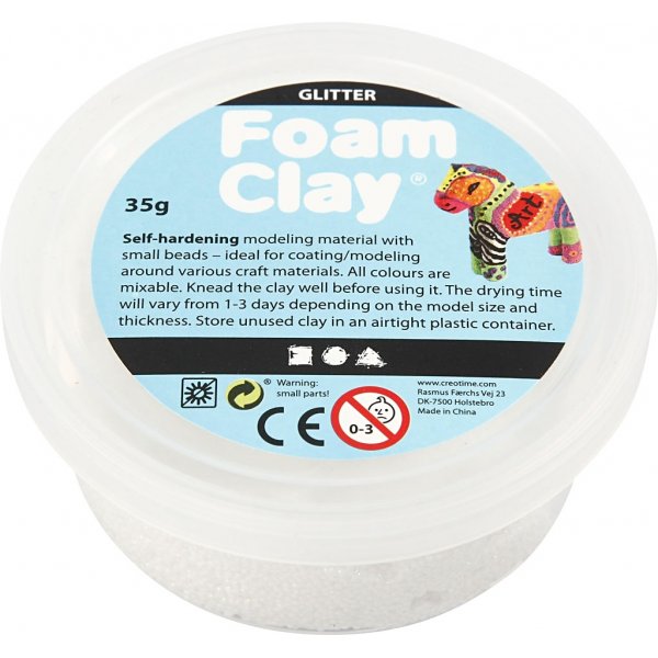 Foam Clay® - vit - glitter - 35 g Foam Clay® - vit - glitter - 35 g
