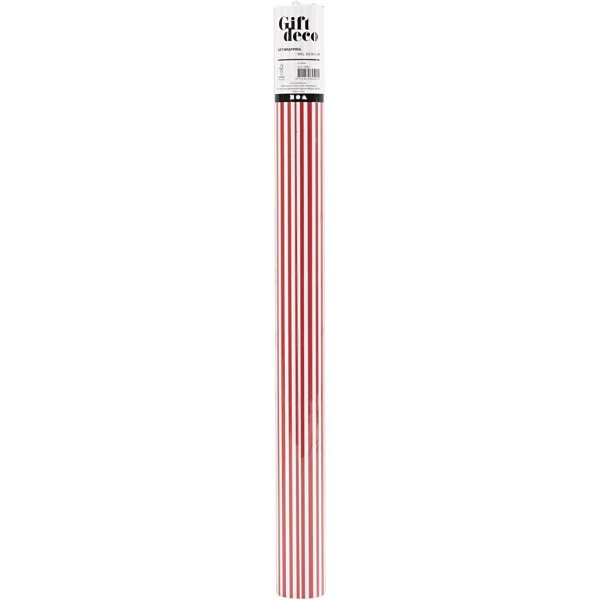 Presentpapper - röd/vit - Ränder - 5 m Presentpapper - röd/vit - Ränder - 5 m