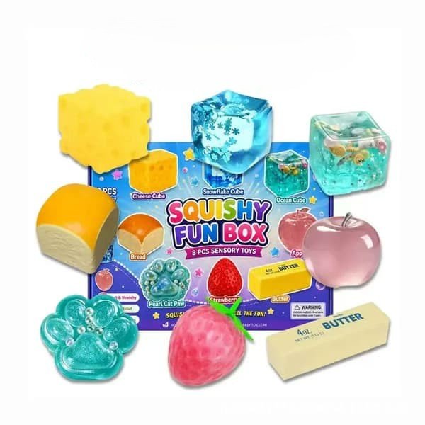 Mystery Squishy Box langsomt stigende - 8-pak Mystery Squishy Box langsomt stigende - 8-pak