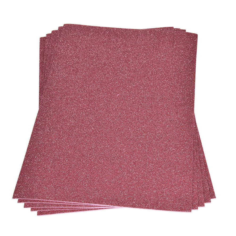 Ark av gummiskum med glitter 200 x 300 x 2 mm - lys rosa - Skumgummiark, Dekorgummi, Dekorativt materiale, Hobbymateriale, Håndverk