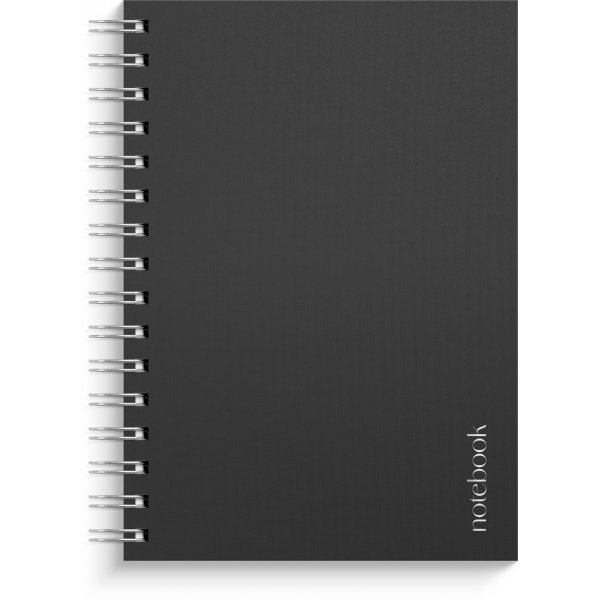 Notesbog blank A5 sort ulinjeret spiralindbundet Notesbog blank A5 sort ulinjeret spiralindbundet
