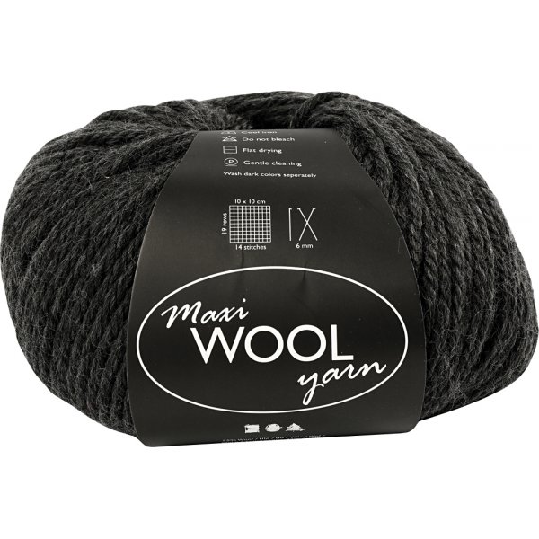 Ullgarn - mörkgråmelerad - 100 g Ullgarn - mörkgråmelerad - 100 g