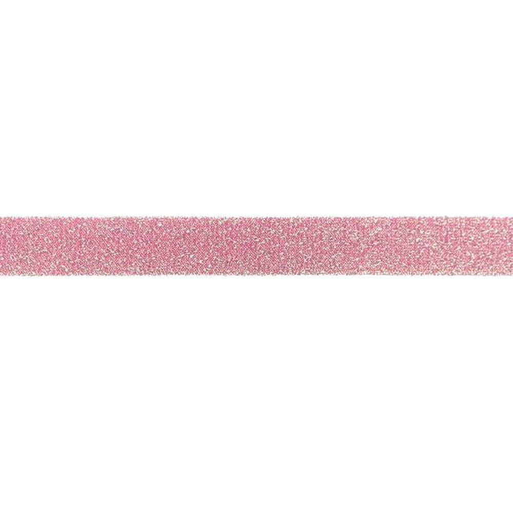 Bias Glitterbånd 2 cm - Lyserød - Dekorationsbånd - Øvrige, Bånd & dekorationsbånd, Tekstilbånd & snor