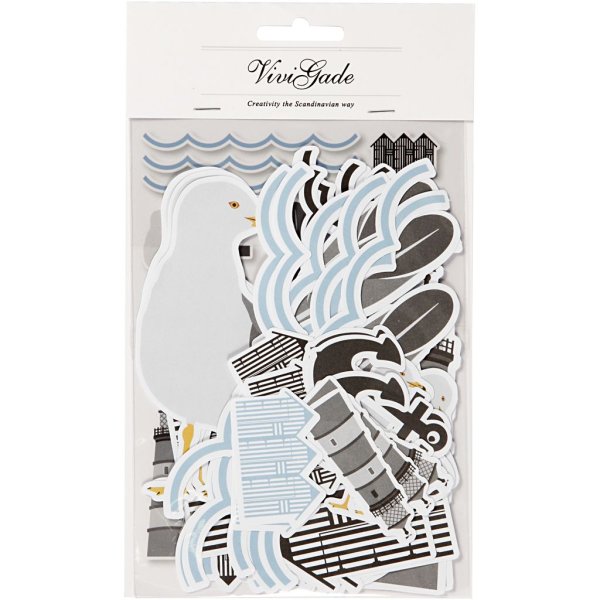 Etiketter Vivi Gade Design 3,1-11,4 cm Svart/Bl�/Gr�/Vit 54 st