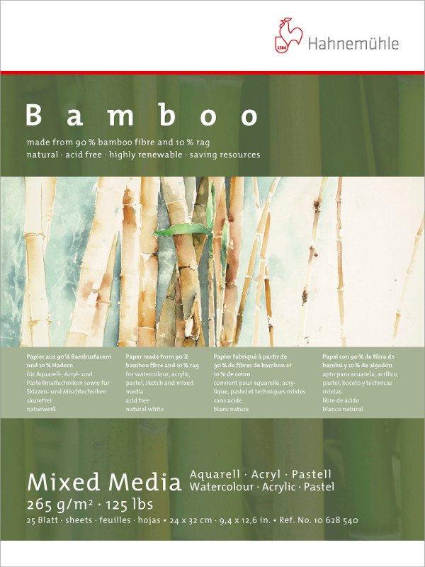 Mixed Media Blok Hahnemühle Bambus 265 g - 24x32cm - Akvarelpapir, Blok