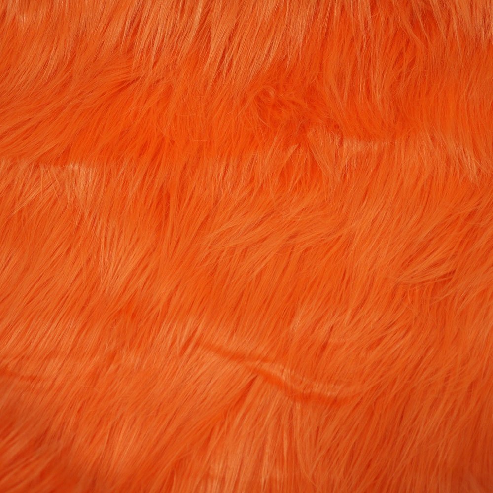 Gorillapels - Orange - Imiteret pels, Kunstlæder, Stof