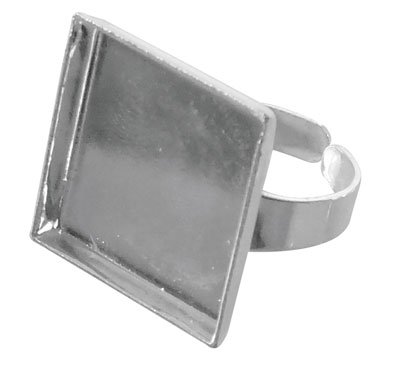 Ring fyrkantig 20 x 20 mm i silver Ring fyrkantig 20 x 20 mm i silver