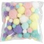 Pompoms - pastellfrger - glitter - 62 g