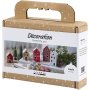 DIY-sæt Dekorative huse Julefarver 5-pak DIY-sæt Dekorative huse Julefarver 5-pak