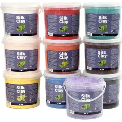 Silk Clay - blandede farver - 10 x 650 g