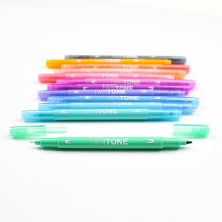 Tombow TwinTone Pastel 0,3/0,8 mm 12-pak