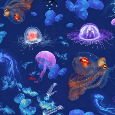 Mnstret Jersey - Jellyfish Mrk bl