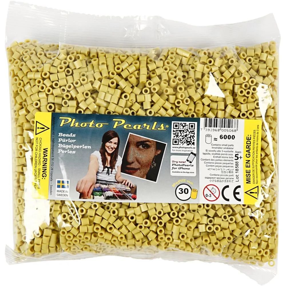NABBI PhotoPearls - Oliven (30) - 6000 stk - Photo Pearls, Perler & perleplader, Håndværk