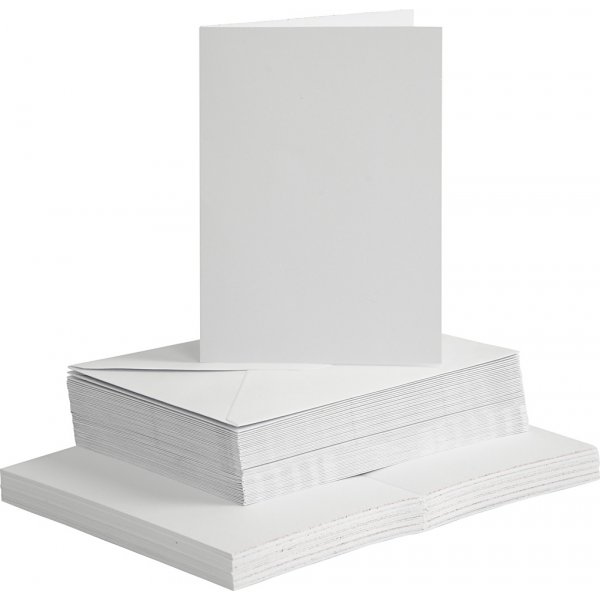 Kort och kuvert - vit - 11,5 x 16,5 cm - 50 set Kort och kuvert - vit - 11,5 x 16,5 cm - 50 set