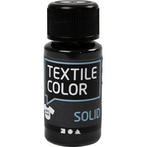 Tekstil Solid tekstilmaling - svart - dekker - 50 ml