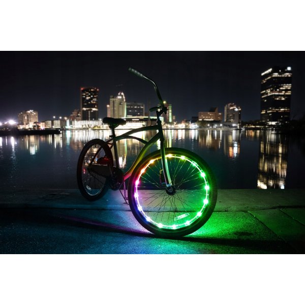 LED cykelbelysning hjul 213 cm flerfärgad - batteridriven LED cykelbelysning hjul 213 cm flerfärgad - batteridriven