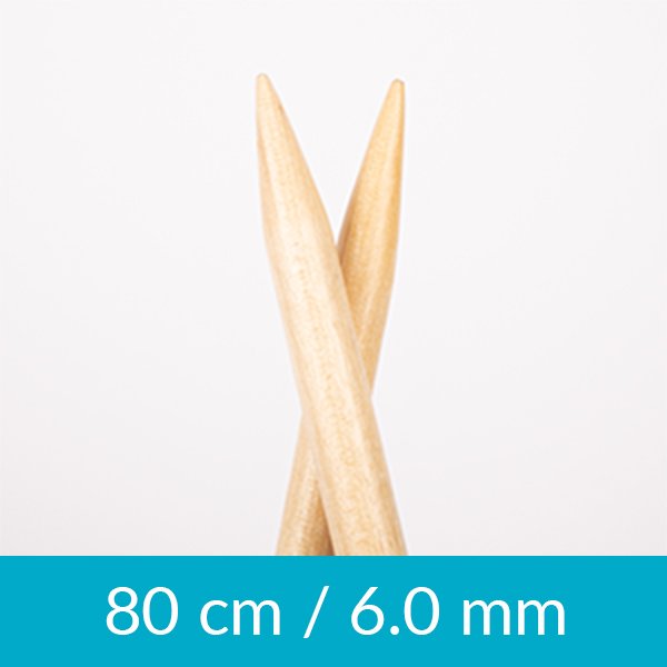Cirkulære strikkepinde - Birch - 80 cm 6,00 mm / 31,5in US 10 - Rundpinde, Strikkepinde, Strikning, Strikke, hækle, knytte og væve