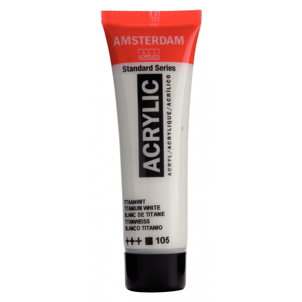 Akrylmaling Amsterdam 20 ml - Titanium White - Akrylfarver, Kunstnerfarver