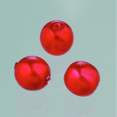 Glassperler voks glans 6 mm - lyserd 40 stk.