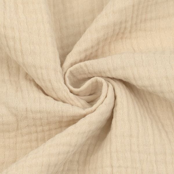 Bomullsmuslin Double Gauze – 130 cm - Sand - Enfärgat bomullstyg, Bomullstyg, Tyger