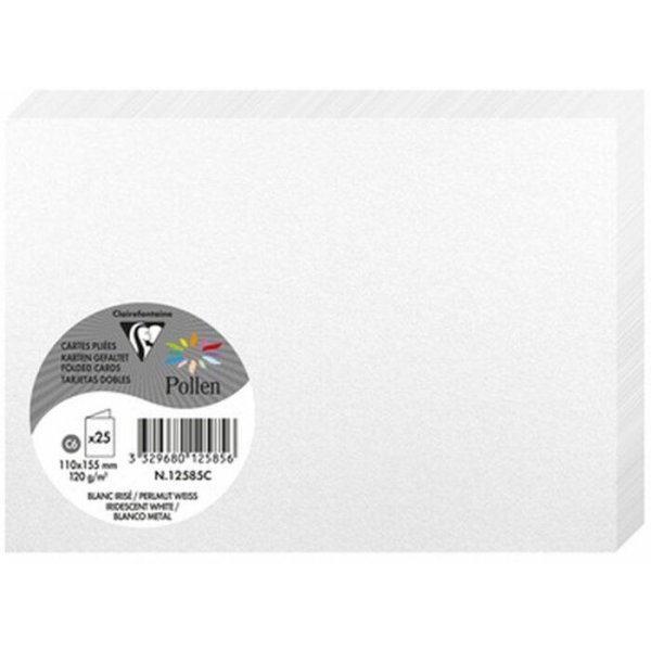Pollen Dubbelkort 111x158 - 25-pack - Skimrande vit