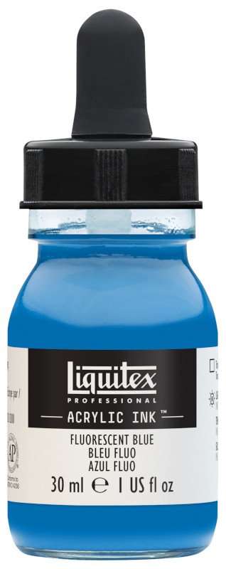 Akrylfärg - Liquitex Prof. Ink 30ml - Fluorescent Blue - Akrylfärger, Konstnärsfärger