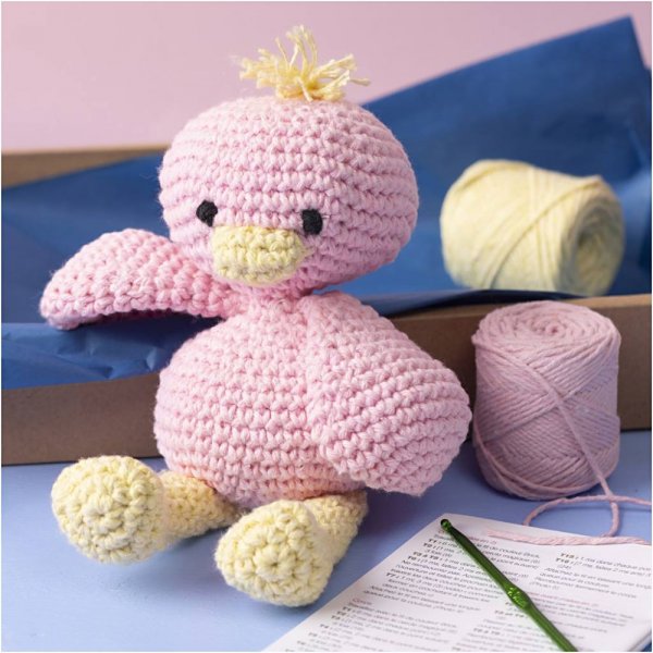 DIY-s�t amigurumi and lyser�d og lysegul - 1 pakke