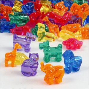 Plastperler 25 mm blandede farger 220 stk - Krukke Plastperler 25 mm blandede farger 220 stk - Krukke