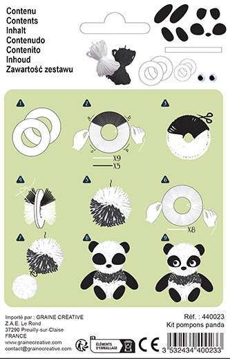 Gör-det-själv-kit för pompom panda Gör-det-själv-kit för pompom panda