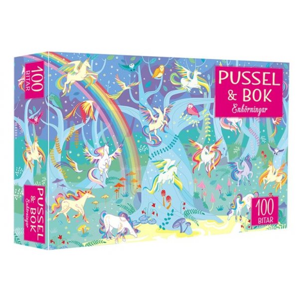 Pysselbok - Pussel & bok: Enhrningar (100 bitar)