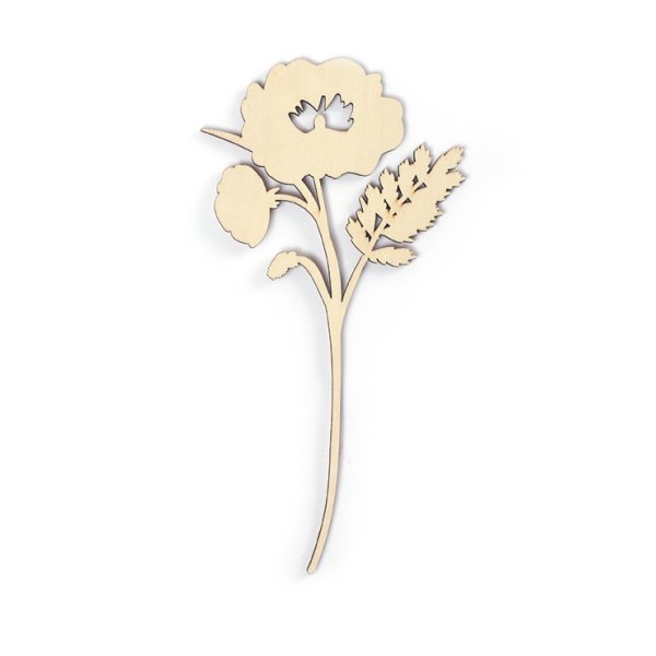 Set med 10 plywoodblommor, ca 24 cm, 4 mm tjocka Set med 10 plywoodblommor, ca 24 cm, 4 mm tjocka