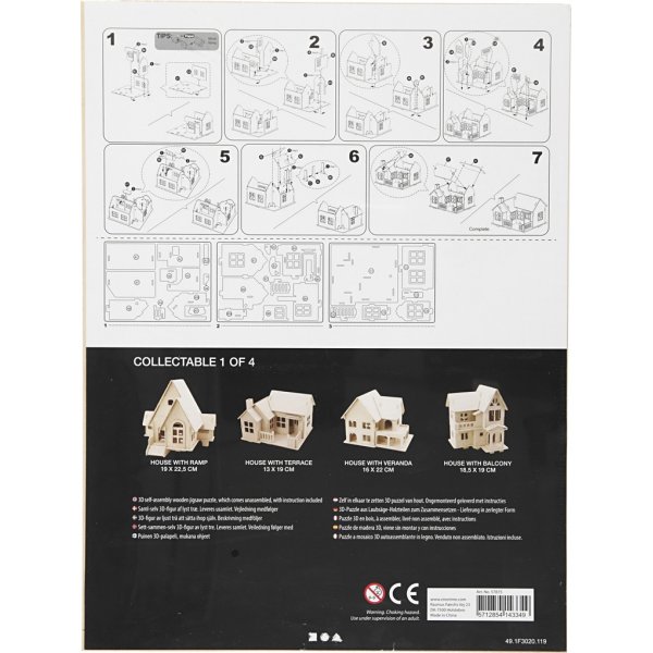 3D Konstruktionsfigur - Hus med terass 3D Konstruktionsfigur - Hus med terass