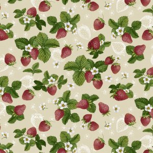 Vaxduk med Jordgubbe motiv - Linne