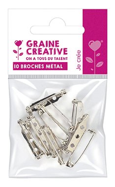10-pack broscher i silverfärg, 27 mm 10-pack broscher i silverfärg, 27 mm