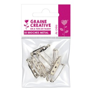 10-pack broscher i silverfärg, 27 mm 10-pack broscher i silverfärg, 27 mm
