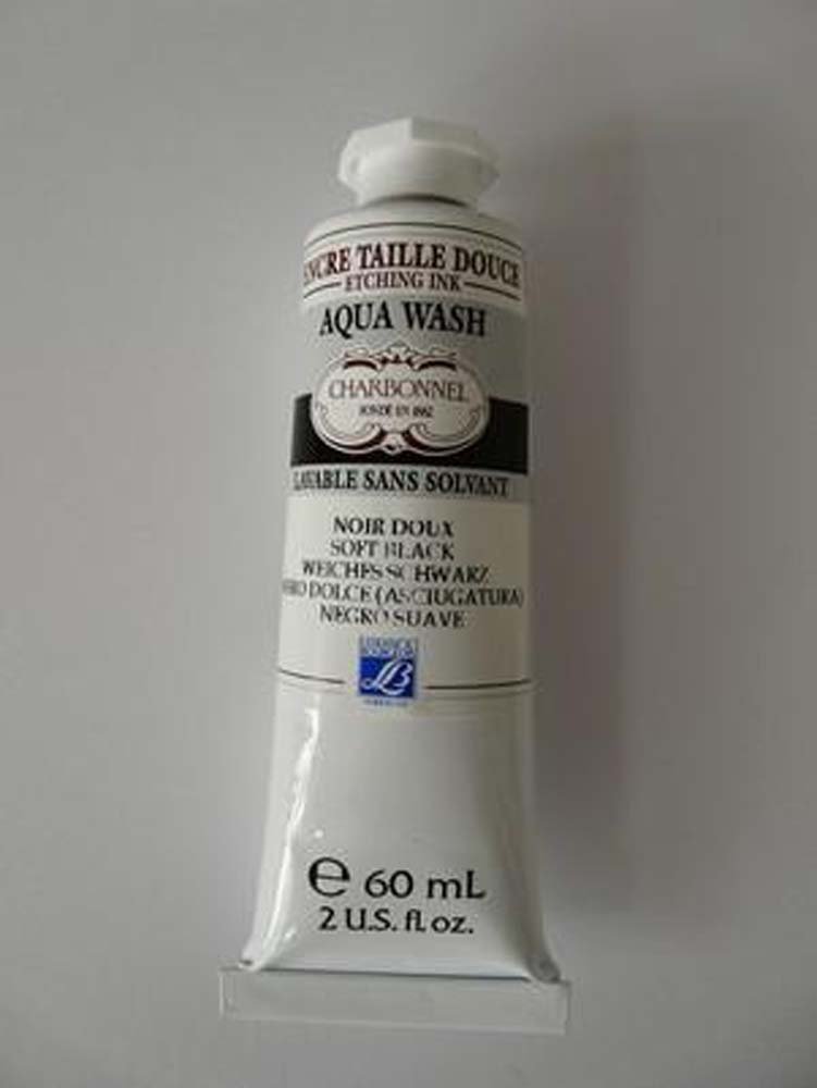 Trykfarve Aqua Wash Charbonnel Ink 60 ml - Black 559855 S1 - Farve & medium til grafisk tryk, Print & printfarve
