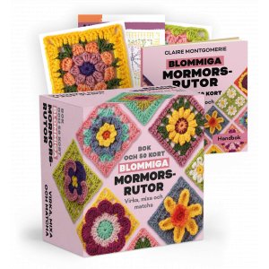 Blommiga mormorsrutor - Bok och 50 kort: Virka, mixa och matcha